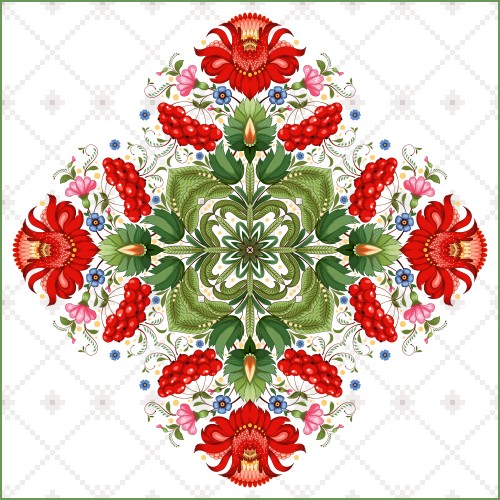 Naklejka dekoracyjna Ludowy wzór NK151, 24 szt.