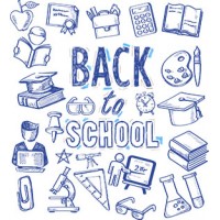 Naklejka dekoracyjna NK297 "Back to School" (blue), 20 szt.