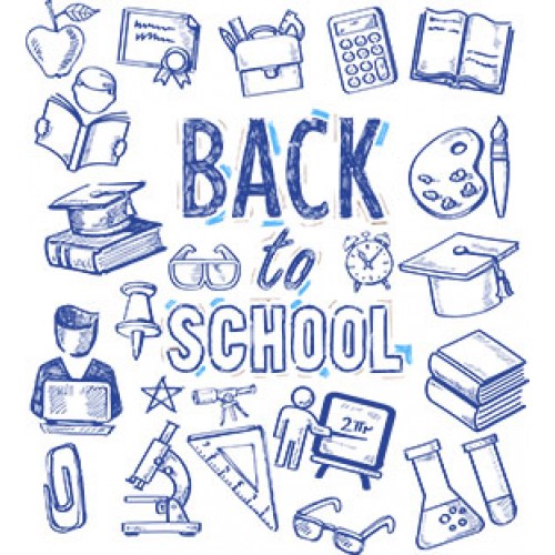 Naklejka dekoracyjna NK297 "Back to School" (blue), 20 szt.