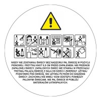 Naklejki ostregawcze do świec okrągłe 4x4cm 12szt  NK330 