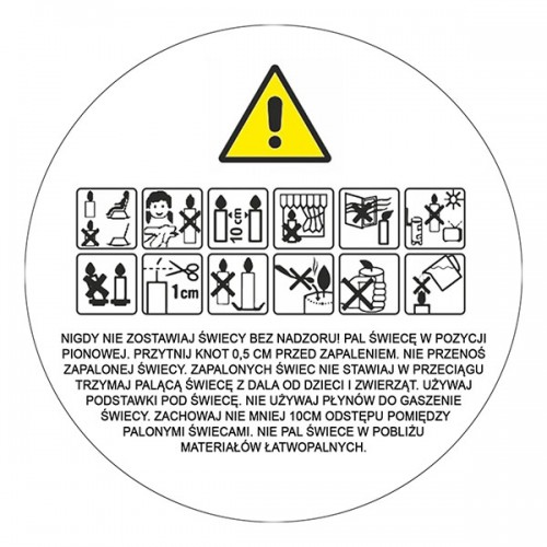 Naklejki ostregawcze do świec