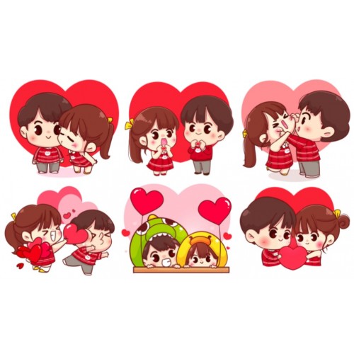 Naklejka dekoracyjna Zakochani NK337 24szt