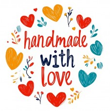 Naklejka dekoracyjna Hand Made with Love NK340, 24szt