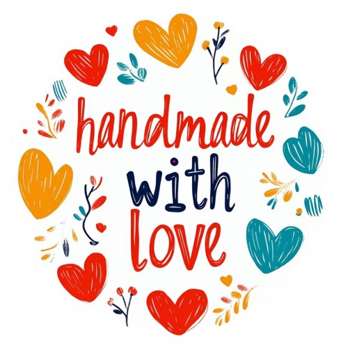 Naklejka dekoracyjna Hand Made with Love NK047, 24szt