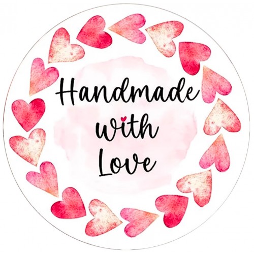 Naklejka dekoracyjna Hand Made with Love NK341, 24szt