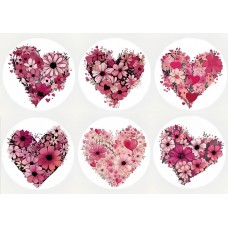 Naklejka dekoracyjna Kwiatowe serca NK342, 24szt