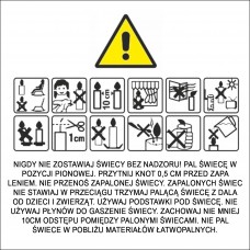 Naklejki ostregawcze do świec 4x4cm 12szt  NK331