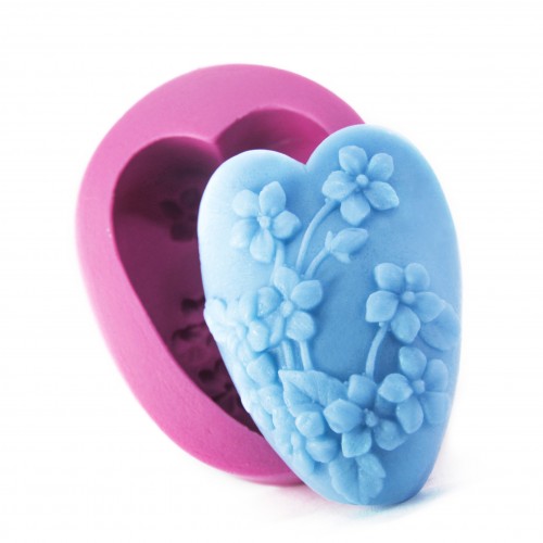 Forma silikonowa do mydeł Kwiatowe serce SM124