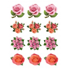 Obrazki na wodorozpuszczalnym papierze Róże NR03