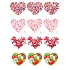 Obrazki na wodorozpuszczalnym papierze Serca NR08