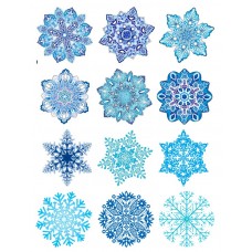 Obrazki na wodorozpuszczalnym papierze Snieżynki NR13