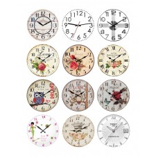 Obrazki na wodorozpuszczalnym papierze Zegary NR25