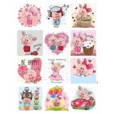 Obrazki na wodorozpuszczalnym papierze Świnki NR35