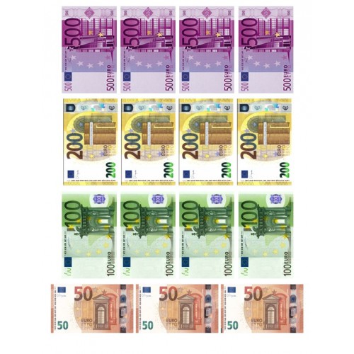 Obrazki do mydeł na wodorozpuszczalnym papierze Banknoty Euro